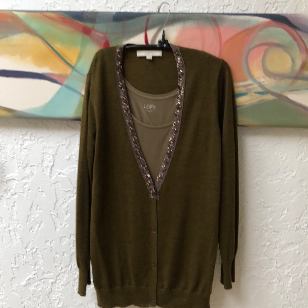 Loft cardigan with matching tank 😃